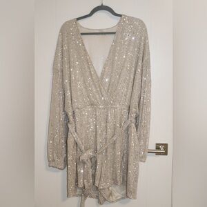 Sequin Beige Jumpsuit